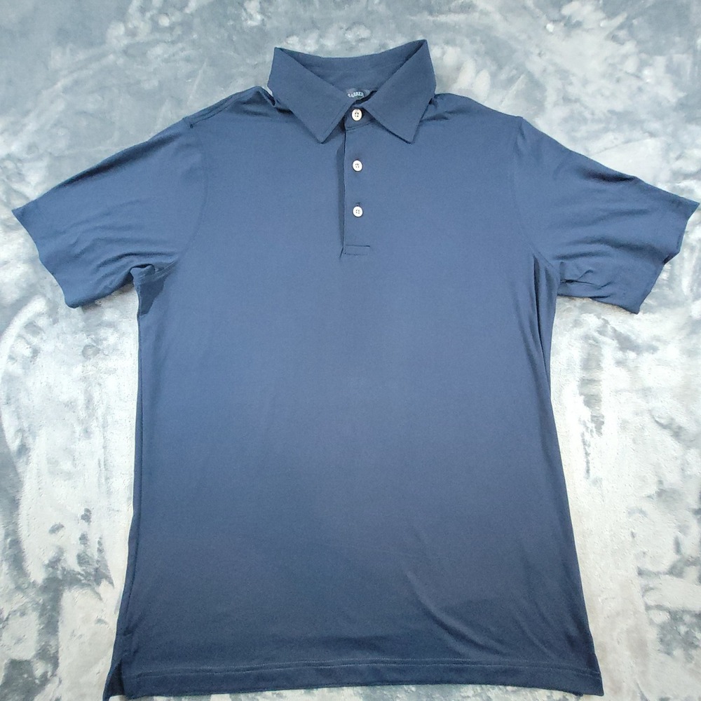 Scott Barber Mens Performance Polo Shirt Navy Blue Stretch Golf Top Small A26A